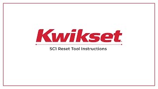 SmartKey SC1 Reset Tool Instructions | Kwikset SmartKey Security™ by Kwikset 4,476 views 3 years ago 1 minute, 12 seconds