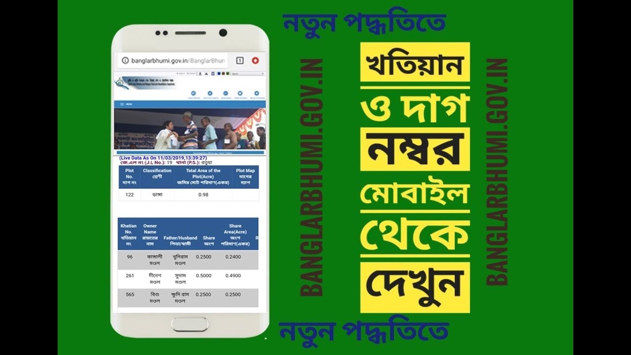 Banglarbhumi khatian plot information 