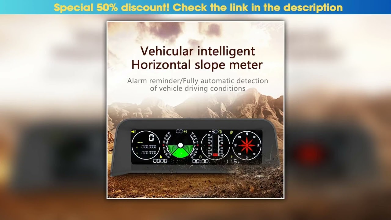 X90 GPS Speed PMH KMH Smart Slope Meter Inclinometer Car Compass HUD Pitch Tilt Angle Protractor