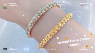 916 Gold Floral Cluster Bangle