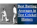 Best Batting Averages in Test Cricket - YouTube