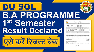 DU SOL BA PROGRAM First semester Result Declared 2022 | Sol 1st semester Ba program result