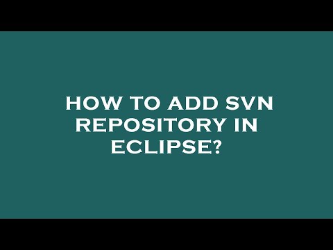 How to add svn repository in eclipse?