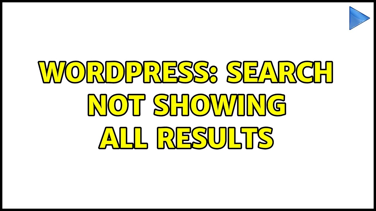 Wordpress: Search not showing all results - YouTube