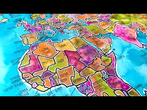CREATING A WORLD MAP! {Watercolor Speed Painting / Time Lapse Drawing}