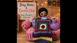 😁💜🧶 crochet marathon! Not leaving until I’m finished! 😂￼