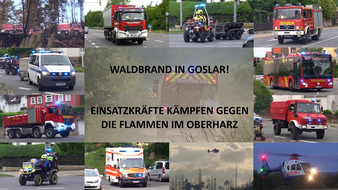[WALDBRAND GOSLAR] EINSATZKRÄFTE KÄMPFEN GEGEN FLAMMEN IM OBERHARZ / GRANETALSPERRE - Einsatzfahrten
