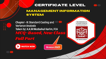 #managementinformationsystem #CL_Season2023 | Chapter-9 | Standard costing and variance analysis