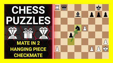 Chess Puzzles to Practice. Themes: Mate in 2, Hanging piece, Checkmate. Learn Chess