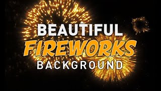Beautiful Fireworks In The Night For Holidays - Festive Background Animation Loop