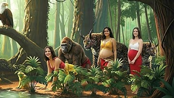 Life 3.2 Million Years Ago | King Kong & Beauty Fight Giant Two Horned Prehistoric Leopard Ancestor