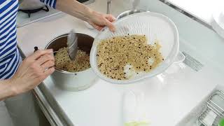 「酵素玄米」1升(10合) の炊き方　 その１　【セッティングまでの4分59秒】
