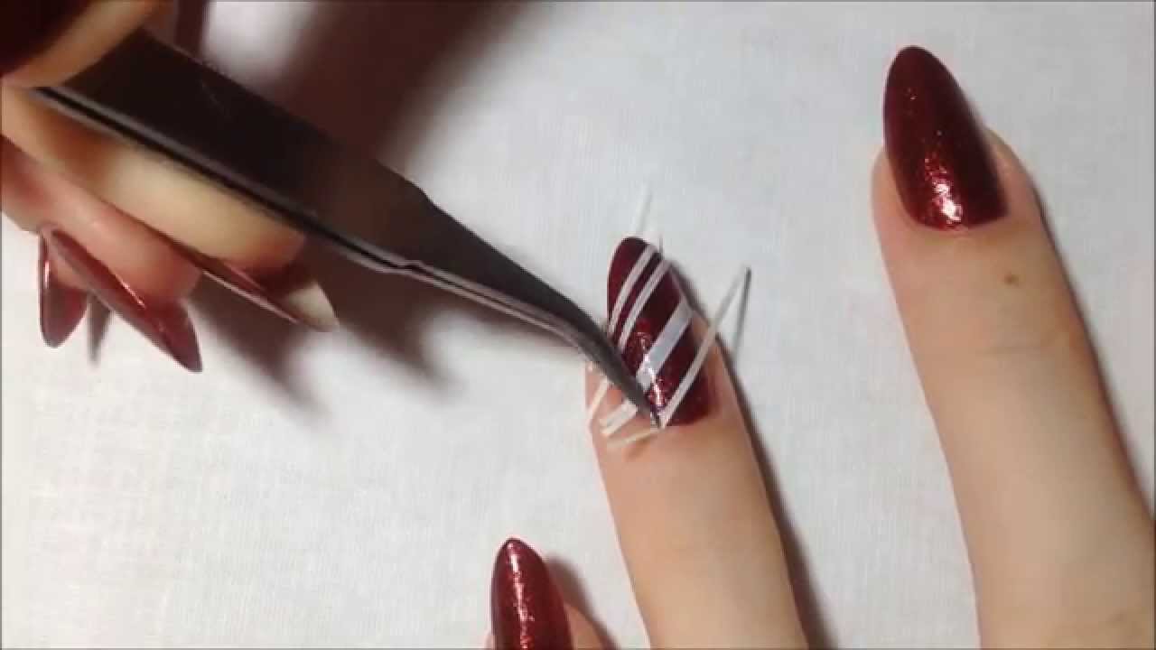 Candy Cane Nail Art Tutorial by The Nailinator - YouTube