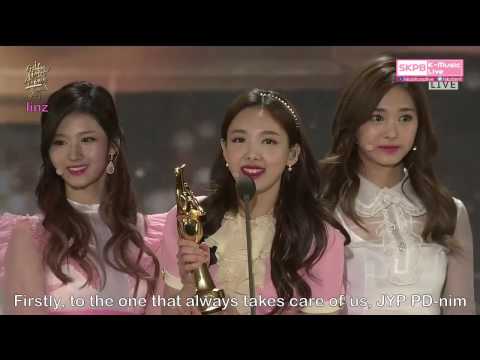 [ENGSUB/FULL] 170114 GDA TWICE win Daesang & Bonsang Speech