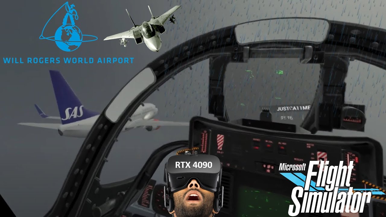 Rainy F14/737 OKC Formation Departure in VR Microsoft Flight