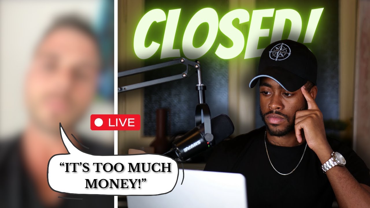 Closing And Handling Money Objections LIVE (High Ticket Sales Call ...