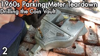 1960s Duncan Duplex Parking Meter 2: Drilling the Coin Vault Dual Parking Meter