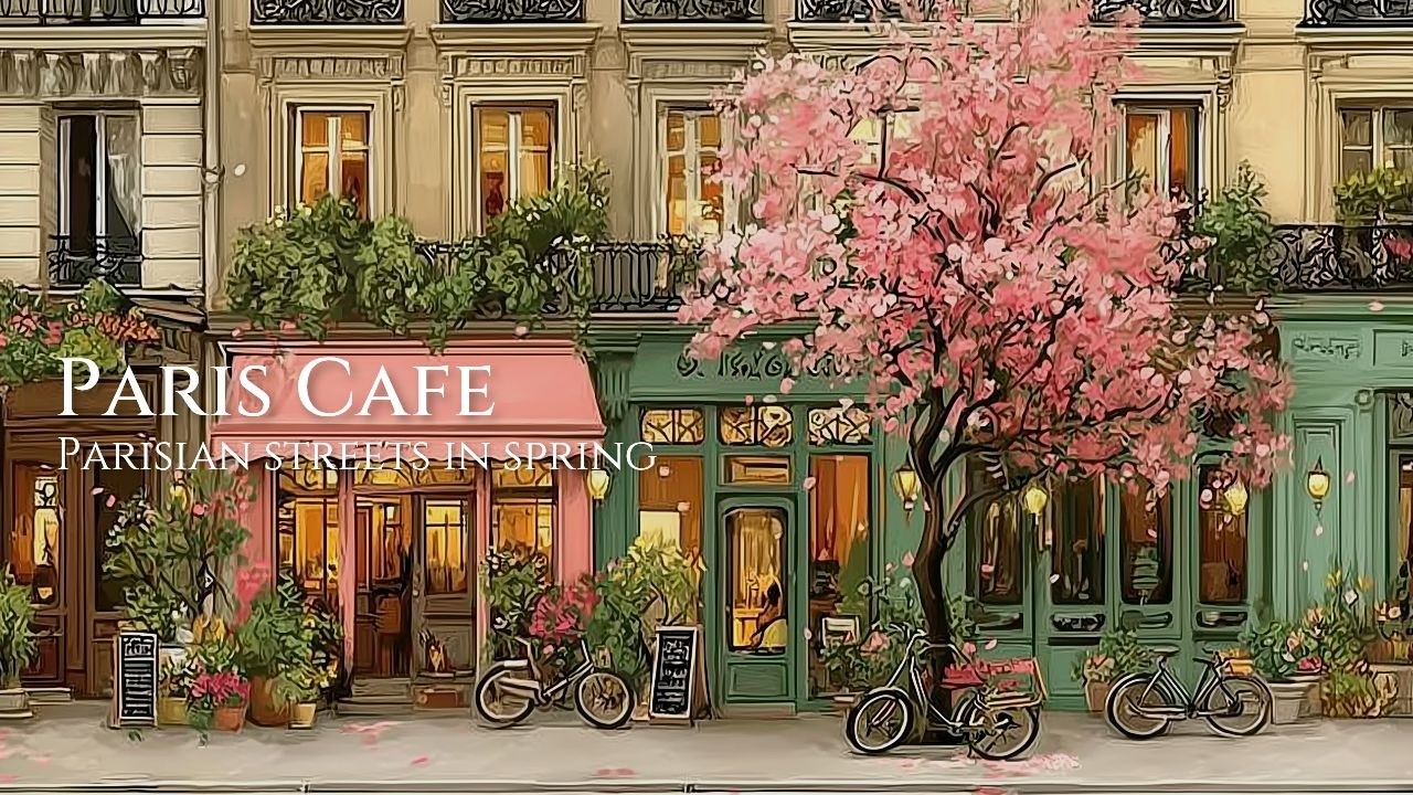 Весенние улицы Парижа 🌸 Весенняя музыка для кафе | Сакура в Париже | Инструментальный плейлист