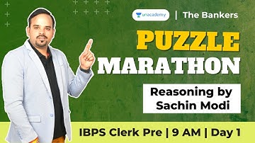 Puzzle Marathon | IBPS Clerk Prelims 2021 | Day 1 | The Bankers | Sachin Modi
