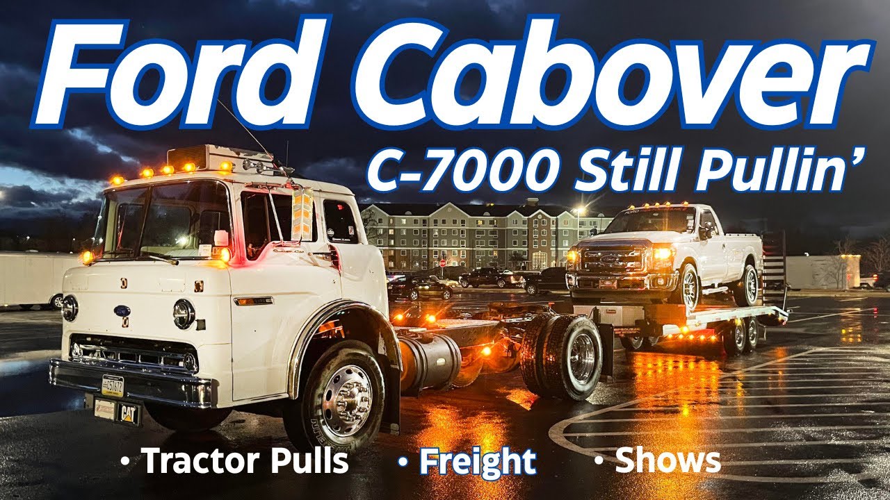 Classic Ford C-7000 Cabover On the Road Hauling & Tractor Pulling! COE Diesel