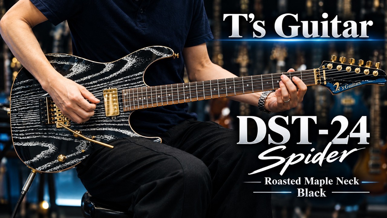 T's Guitars DST-24 Spider 5A Roasted Maple Neck/Black ティーズ