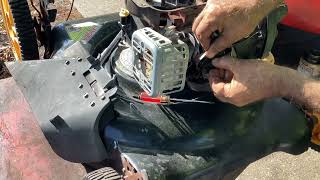 Happy Monday.!!! 2018 Poulan Pro 500E Walk Behind Lawn Mower for $20. Adjust valves and clean Carb.