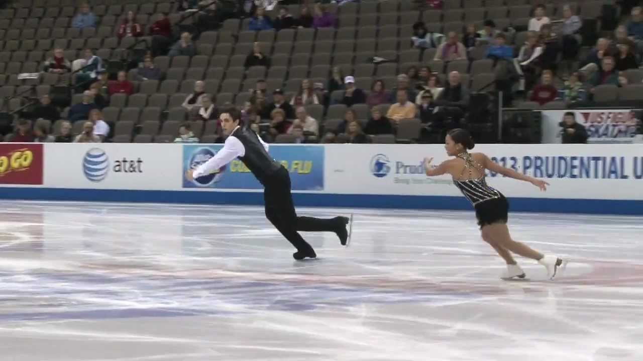 Zack Sidhu & Jessica Calalang  at 2013 US Championships.   Jr. Pairs FS