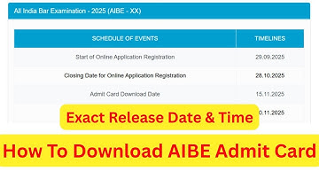 Latest Update - How To Download AIBE - XX Admit Card 2025 | All India Bar Council Examination 2025