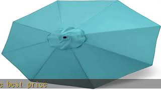 MASTERCANOPY Patio Umbrella 9 ft Replacement Canopy for 8 Ribs-Turquoise