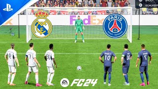 FC 24 | Ronaldo Haaland Vinicius vs Messi Neymar Mbappe | Real Madrid vs PSG | Penalty Shootout PS5