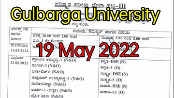 19 May 2022 Gulbarga University New Exam Timetable BA Bcom BSC BCA BBM BSW