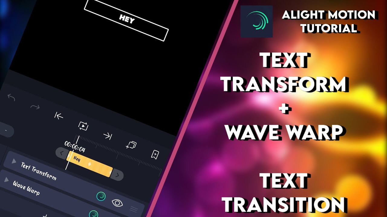 Alight motion text transition tutorial || Text transform + Wave warp ...