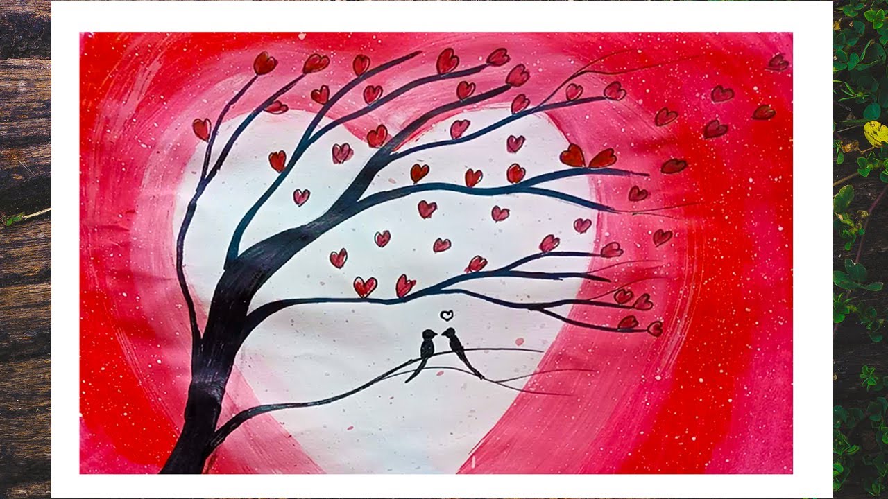How To Painting Love Tree | Easy Painting for Beginners ... How To Painting Love Tree | Easy Painting for Beginners ...