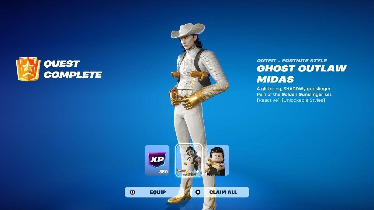 Fortnite Getting Ghost outlaw Midas and reaching level 200