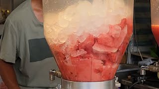 Watermelon Cutting Skills,Watermelon Juice- Taiwanese Street Food/切西瓜,夏天消暑聖品西瓜汁-台灣街頭美食
