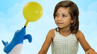 ვთამაშობთ ბუშტებით, ემილია ვიდეოს ბოლოს მღერის