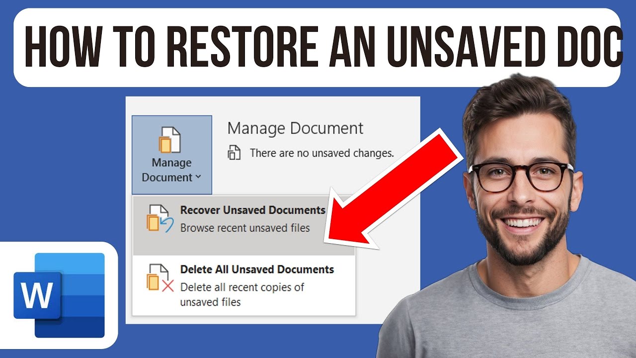 How to restore an unsaved Word document YouTube