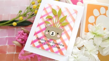 Sending You Sunshine and Love | Creating a Plaid Background with Stencils and Ink Blending