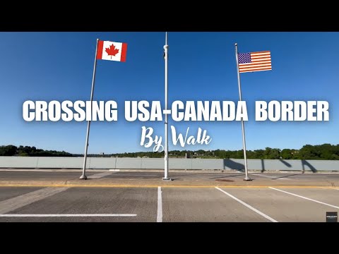 Walking across USA - Canada Border on foot via the Rainbow Bridge Niagara Falls