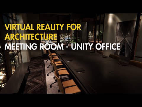 Virtual Reality 4K HDRP London Unity Office - Boardroom Night view