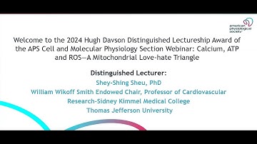 2024 Hugh Davson Distinguished Lectureship: Calcium, ATP and ROS: A Mitochondrial Love-hate Triangle