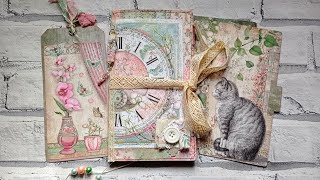 Stamperia Orchids and Cats - Finishing The Journal