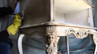 Furniture painting techniques. Crackle finish.