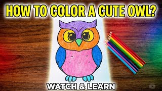 Colorful Owl Coloring 🦉🎨 | Relaxing Coloring | No Talking & Pencil Sounds 