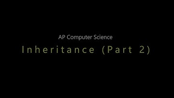 APCS: Unit 7: Inheritance - Java (Part 2)