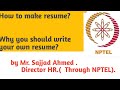 Nptel special lecture series by mr sajjad ahmed 