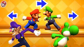 Mario Party 9 - Lucky Step It Up Battles - Mario vs 3 Strong Man: Luigi Waluigi Yoshi