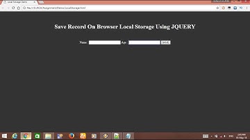 HTML5 Web Storage | How To Store/Save Record On Browser Local Storage Using JQuery