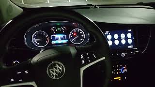 2019 Buick Encore engine start up at night and look around at dashboard lights screens controls A/C