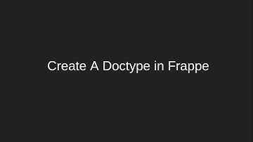 Create a new DocType